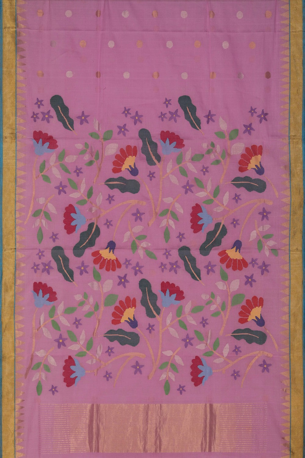 Image of Uppada Cotton Pink Saree