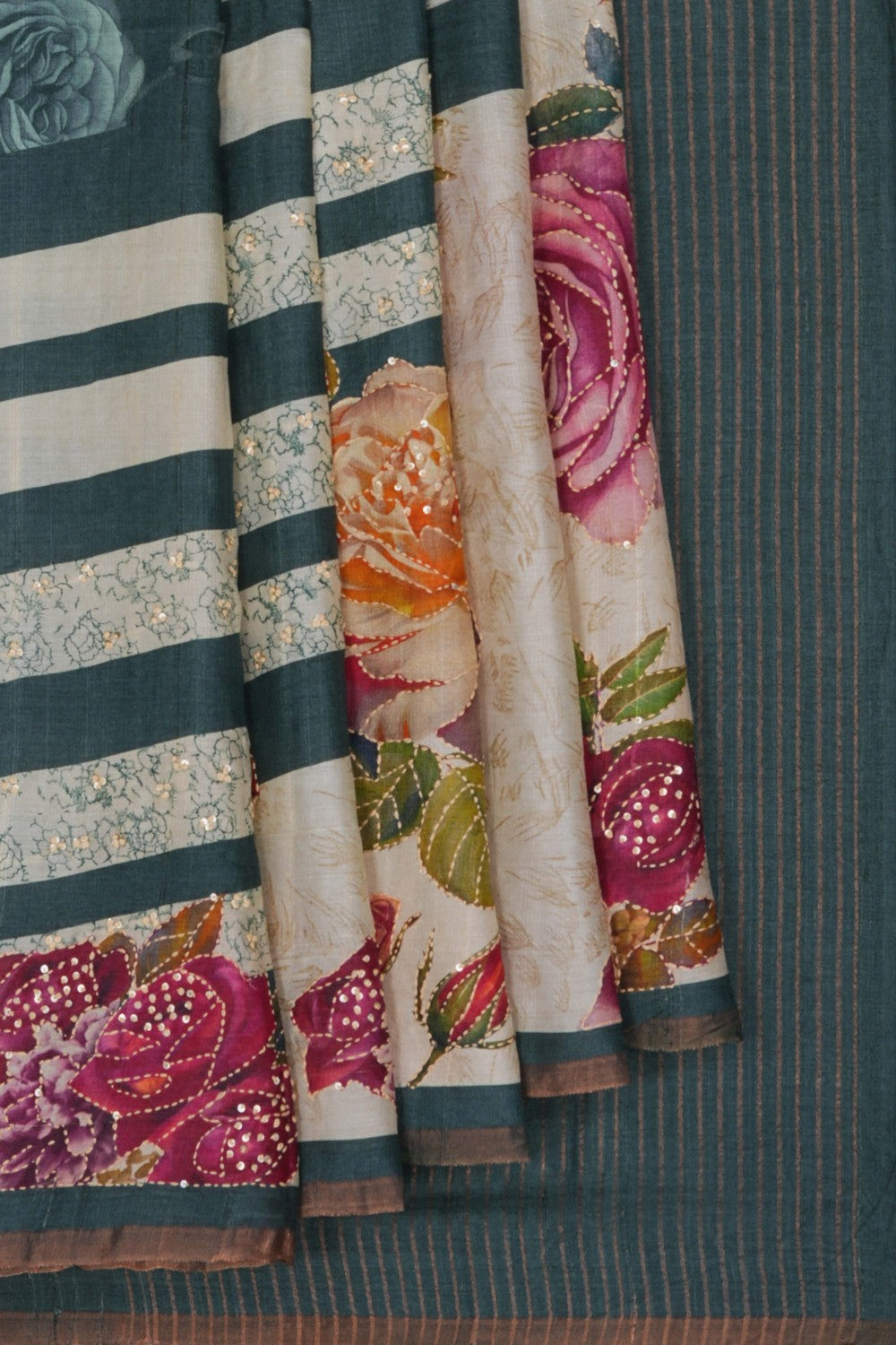 Image of A Tussar Embroidery Saree