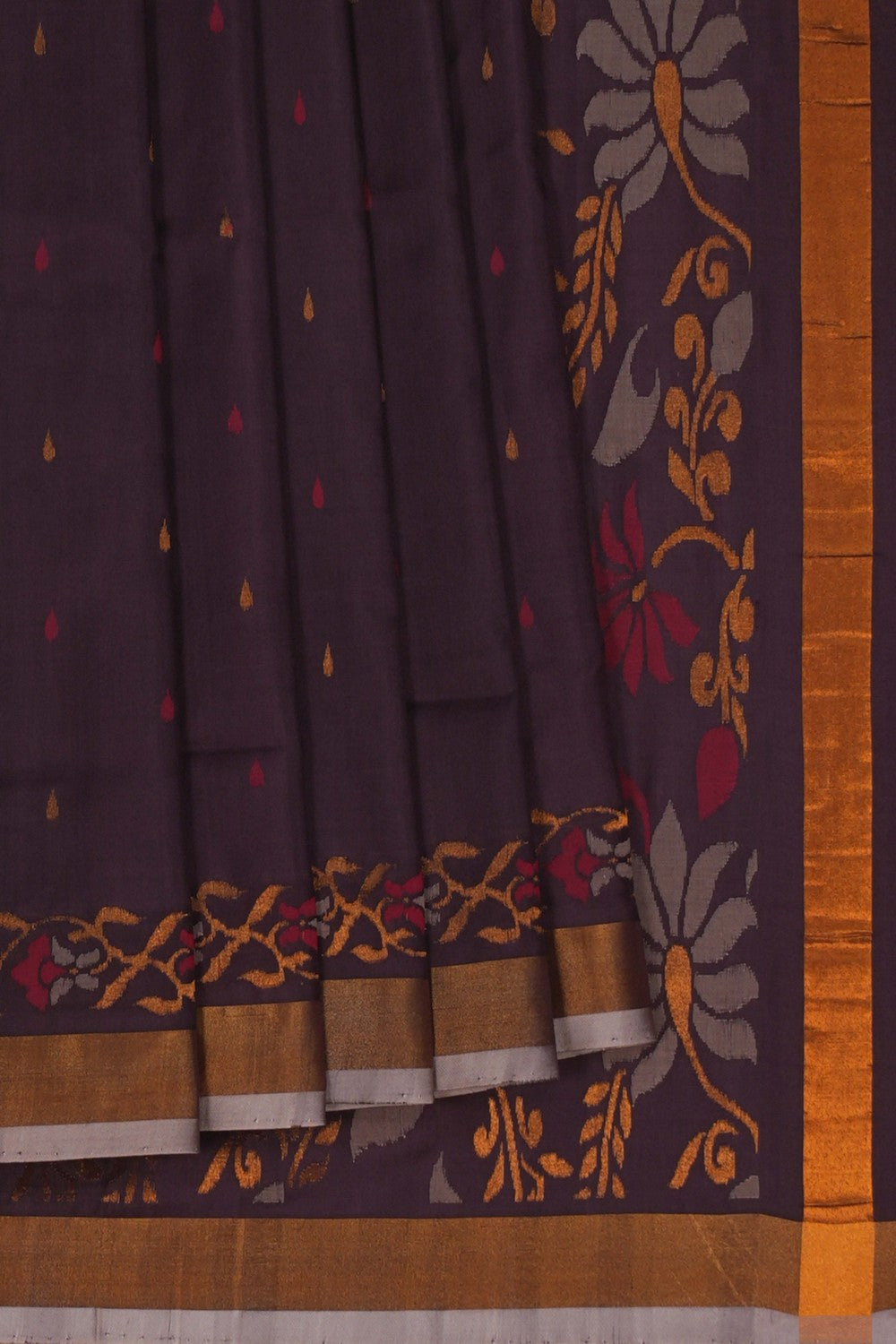 Image of Uppada Silk Brown Saree