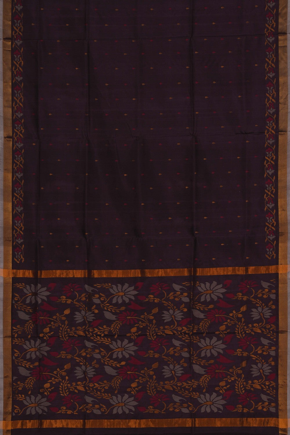 Image of Uppada Silk Brown Saree