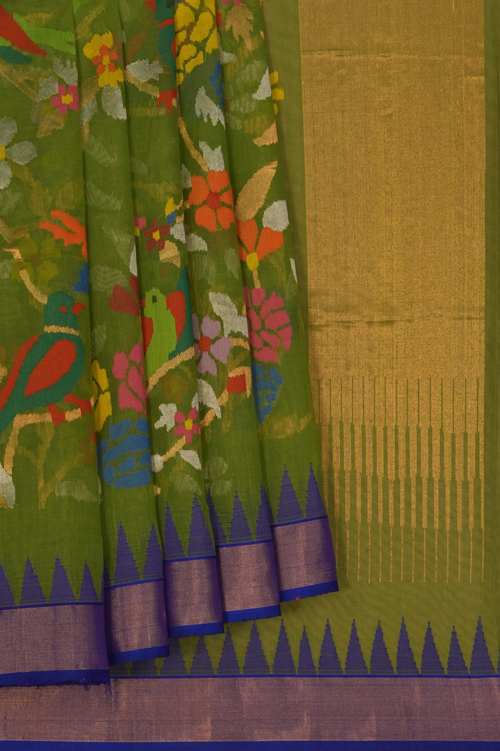 Image of Ponduru Cotton Green Saree