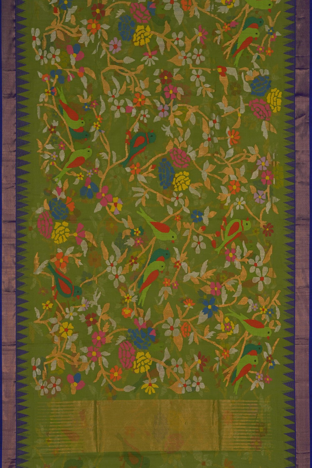 Image of Ponduru Cotton Green Saree