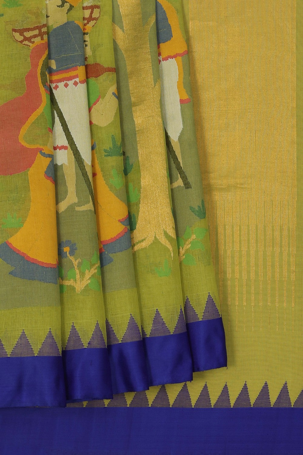 Image of Ponduru Cotton Green Saree