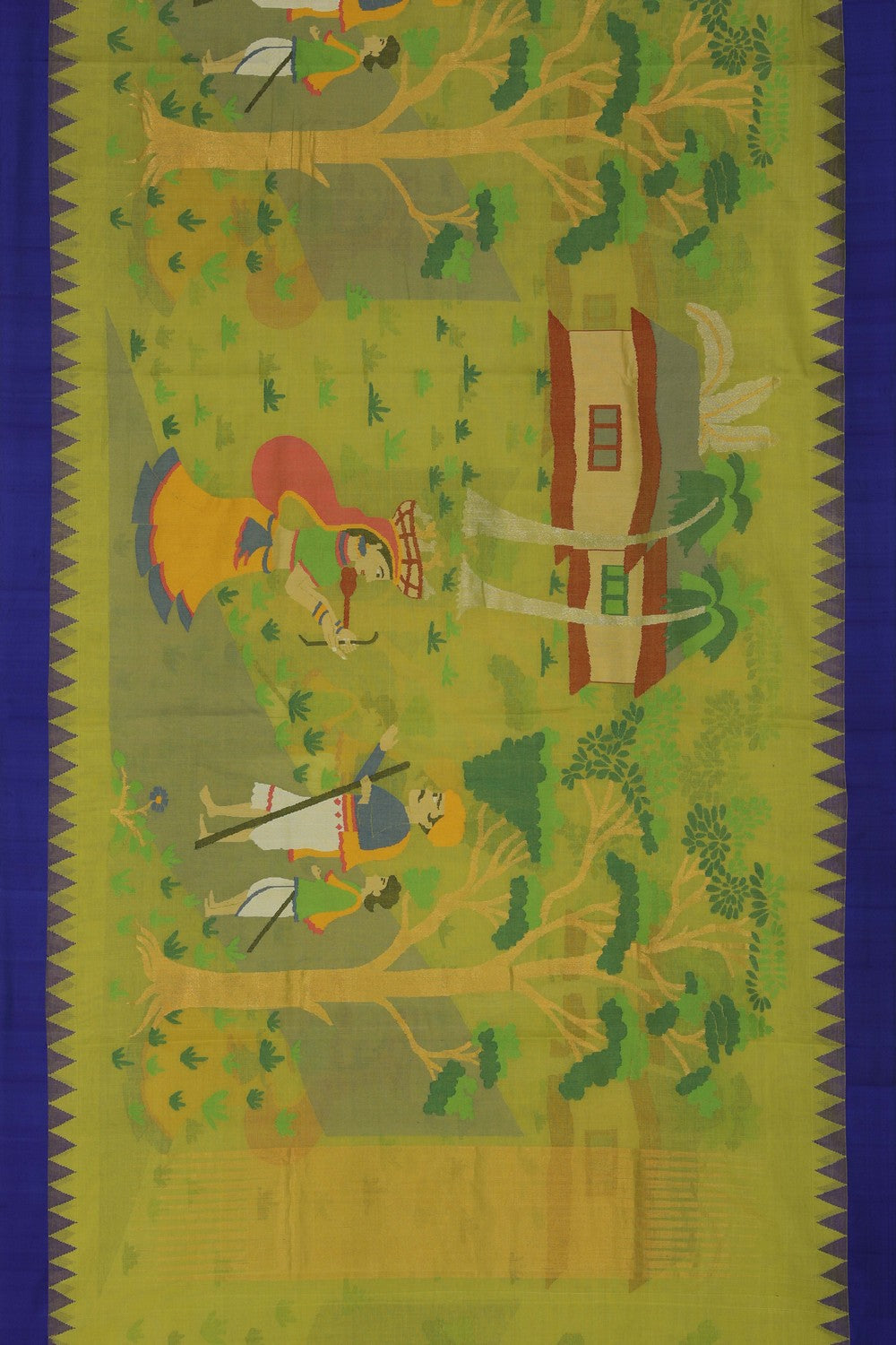 Image of Ponduru Cotton Green Saree