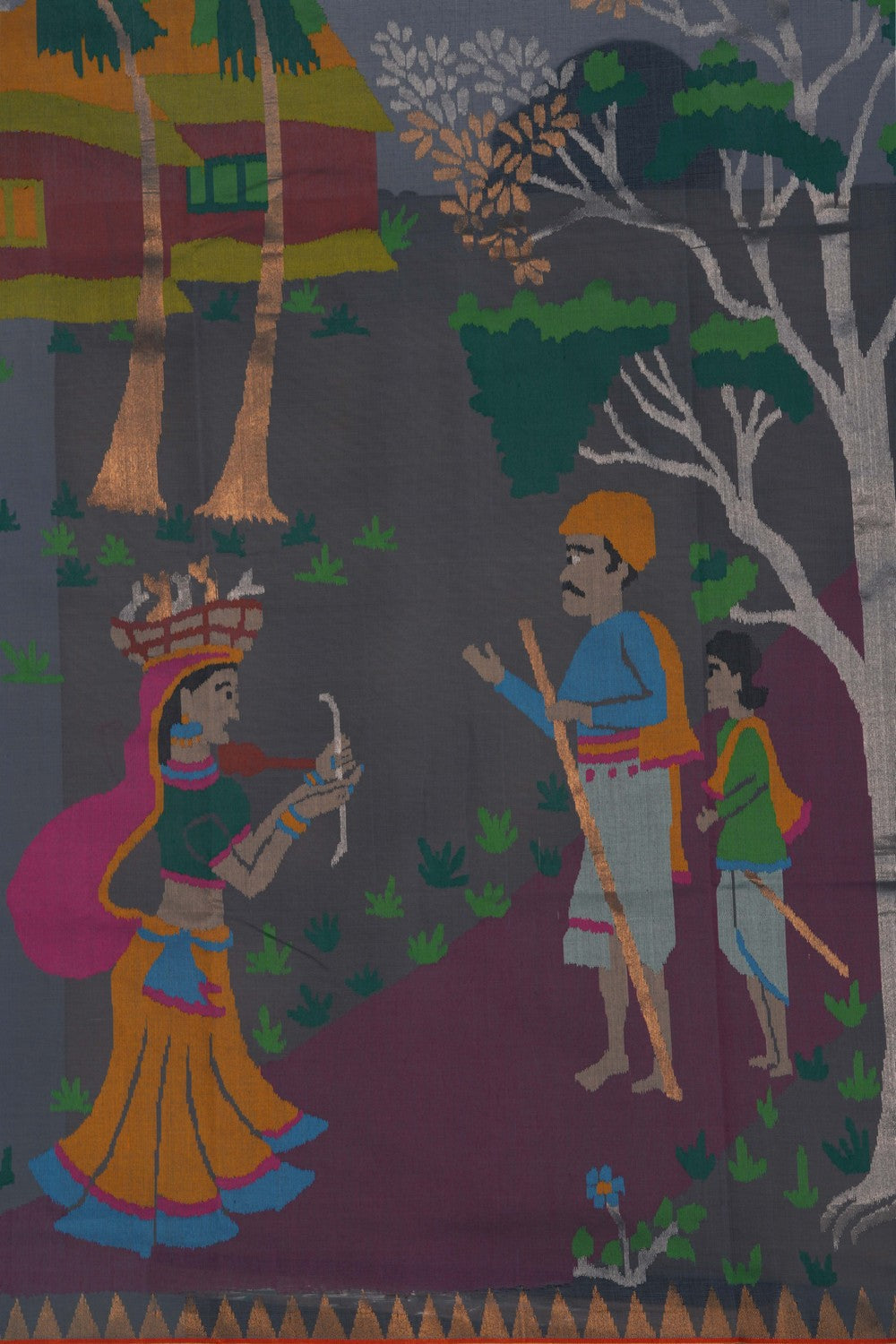 Image of Ponduru Cotton Grey Saree