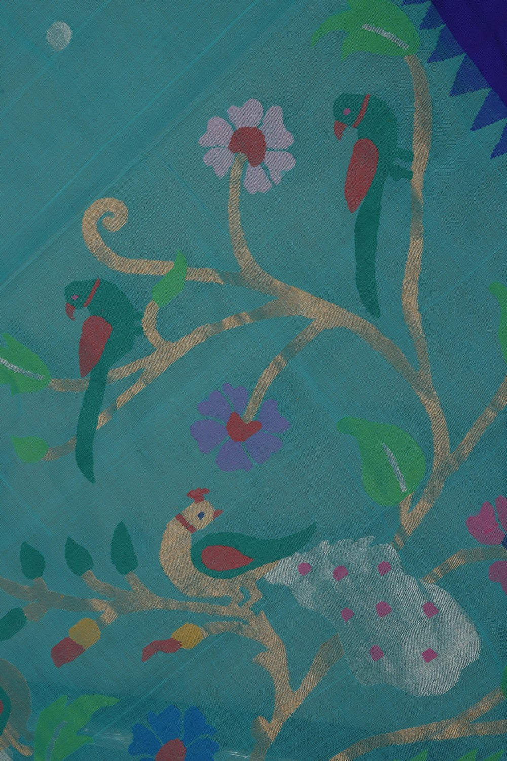 Ponduru Cotton Blue Saree