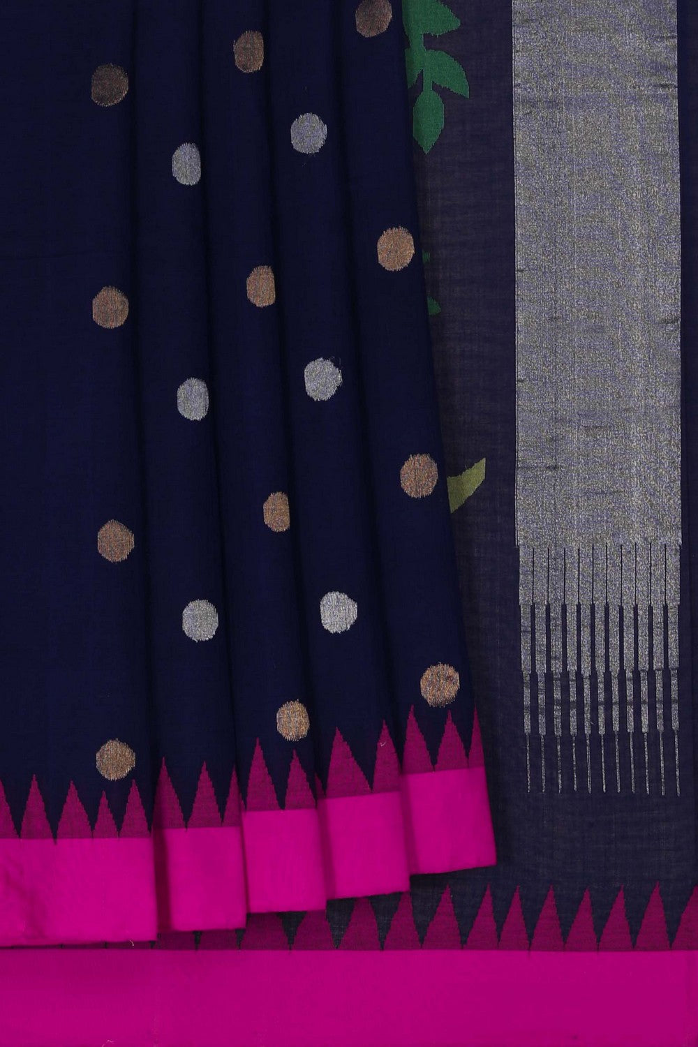 Ponduru Cotton Navy Blue Saree