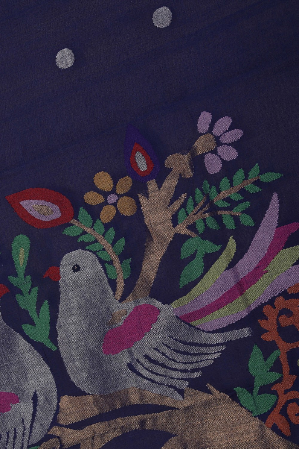 Ponduru Cotton Navy Blue Saree