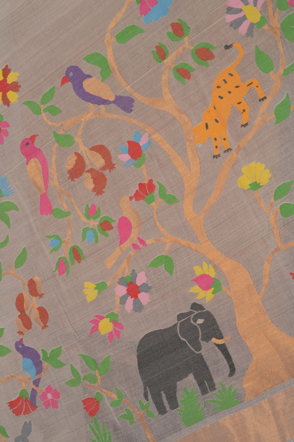 Image of Ponduru Cotton Off-White Saree