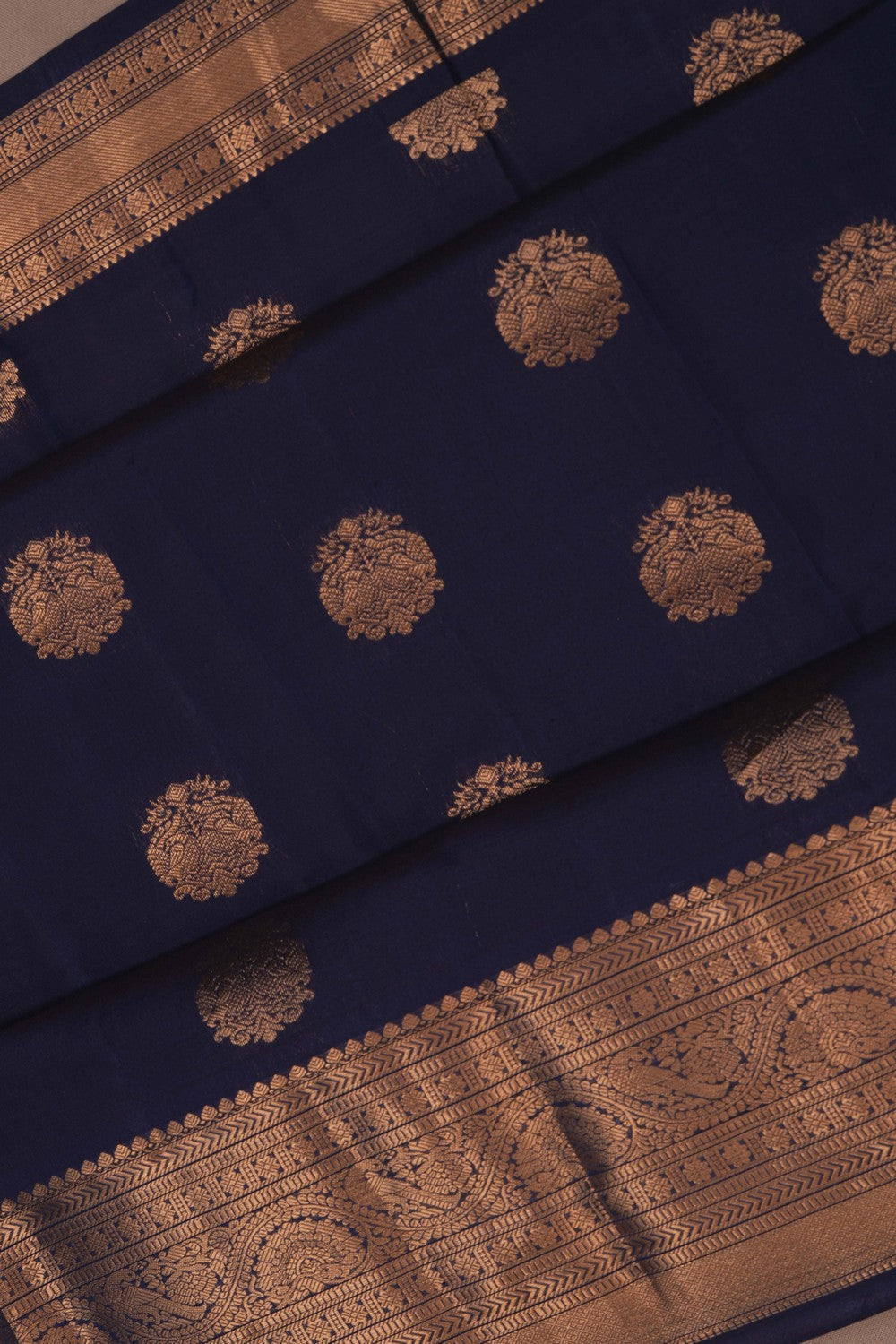 Image of South Silk Navy Blue Saree