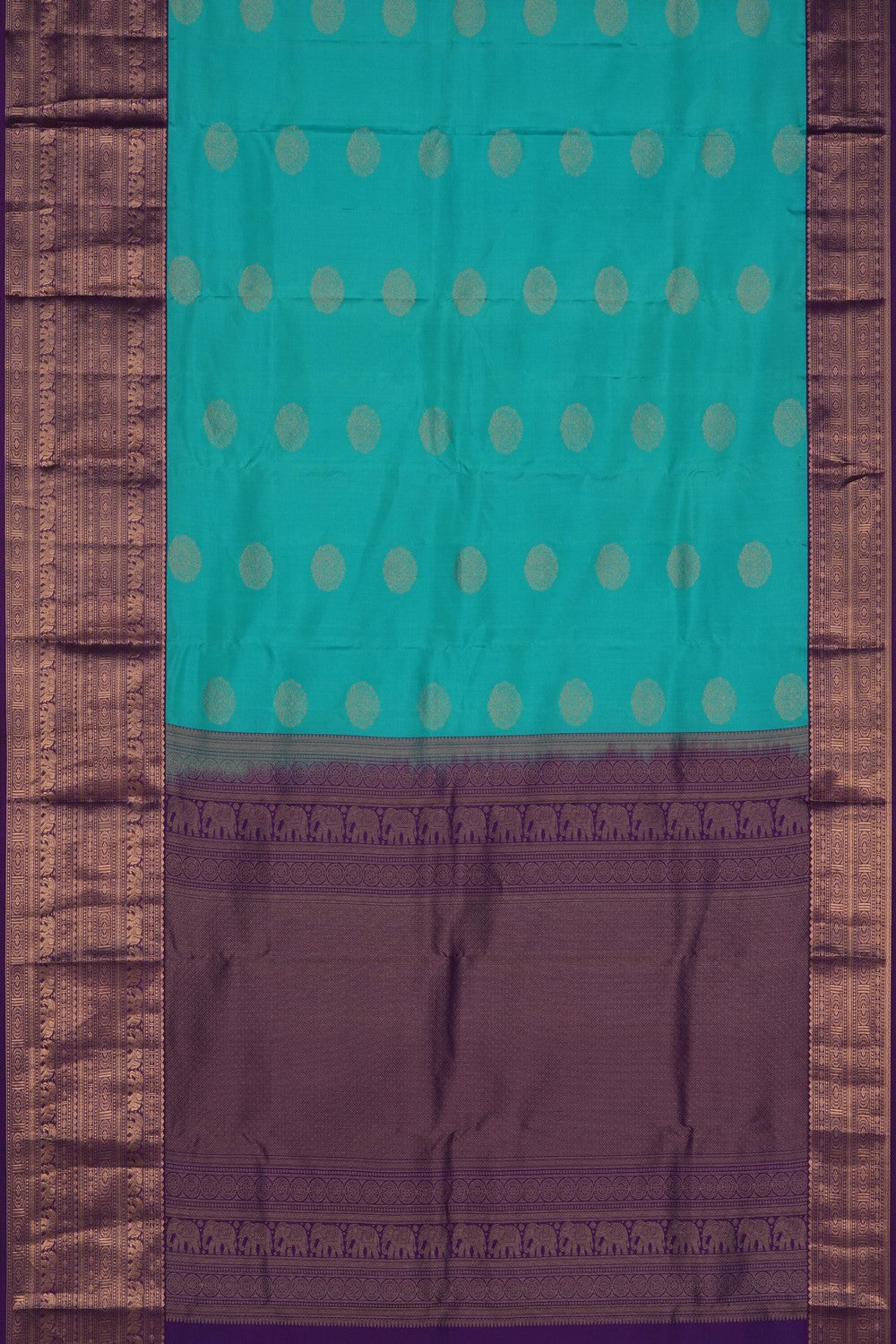 Image of South Silk Turquoise Blue Saree