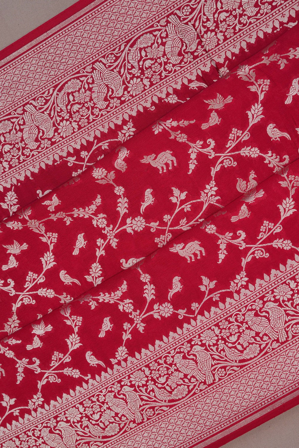 Image of Banarasi Crepe Red Saree