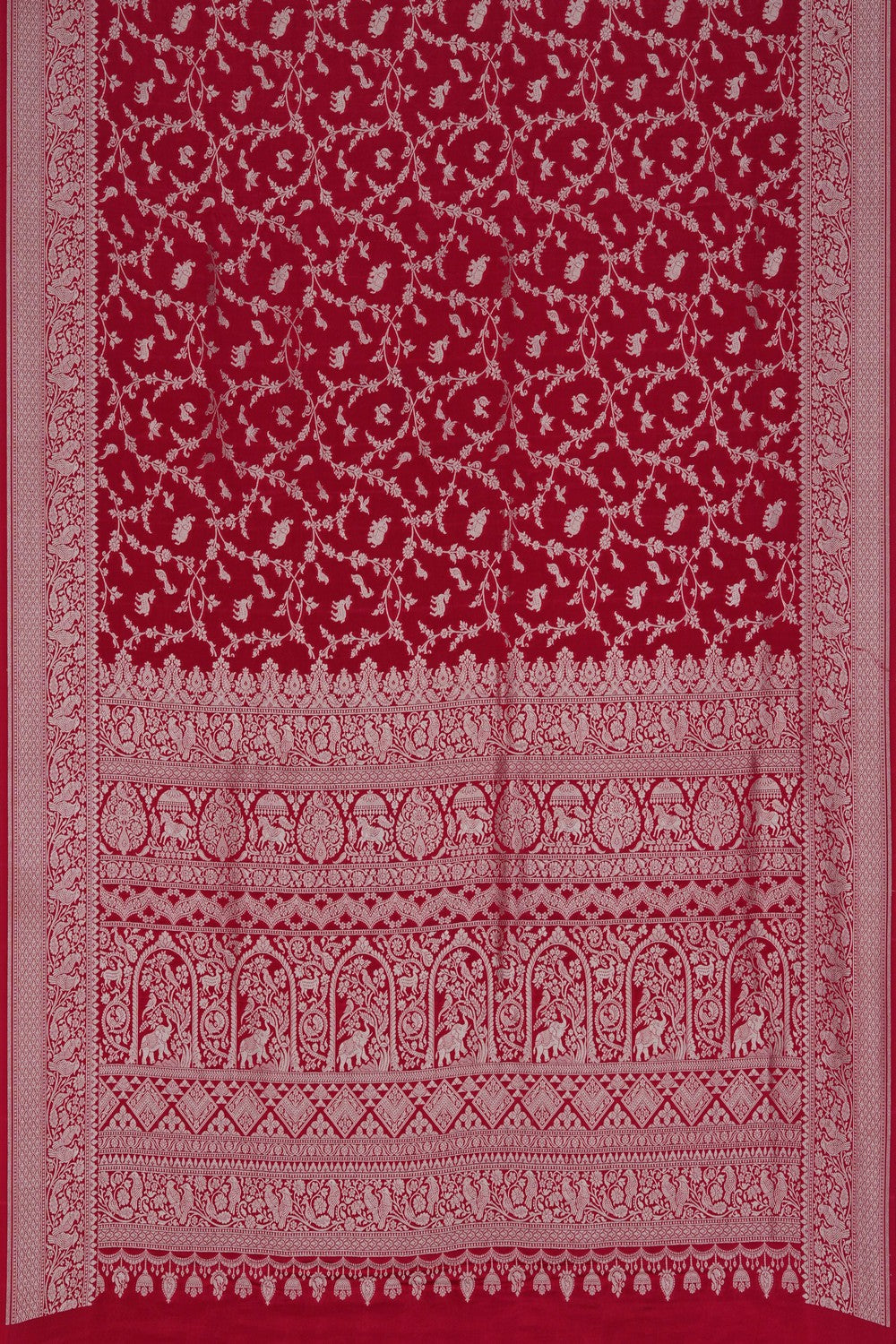 Image of Banarasi Crepe Red Saree