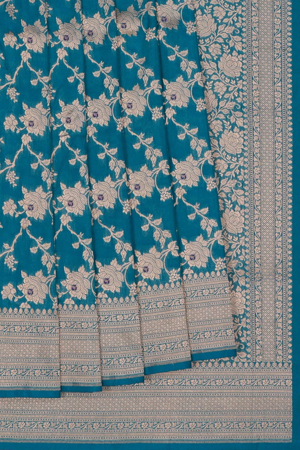 Image of Banarasi Katan Brocade Blue Saree