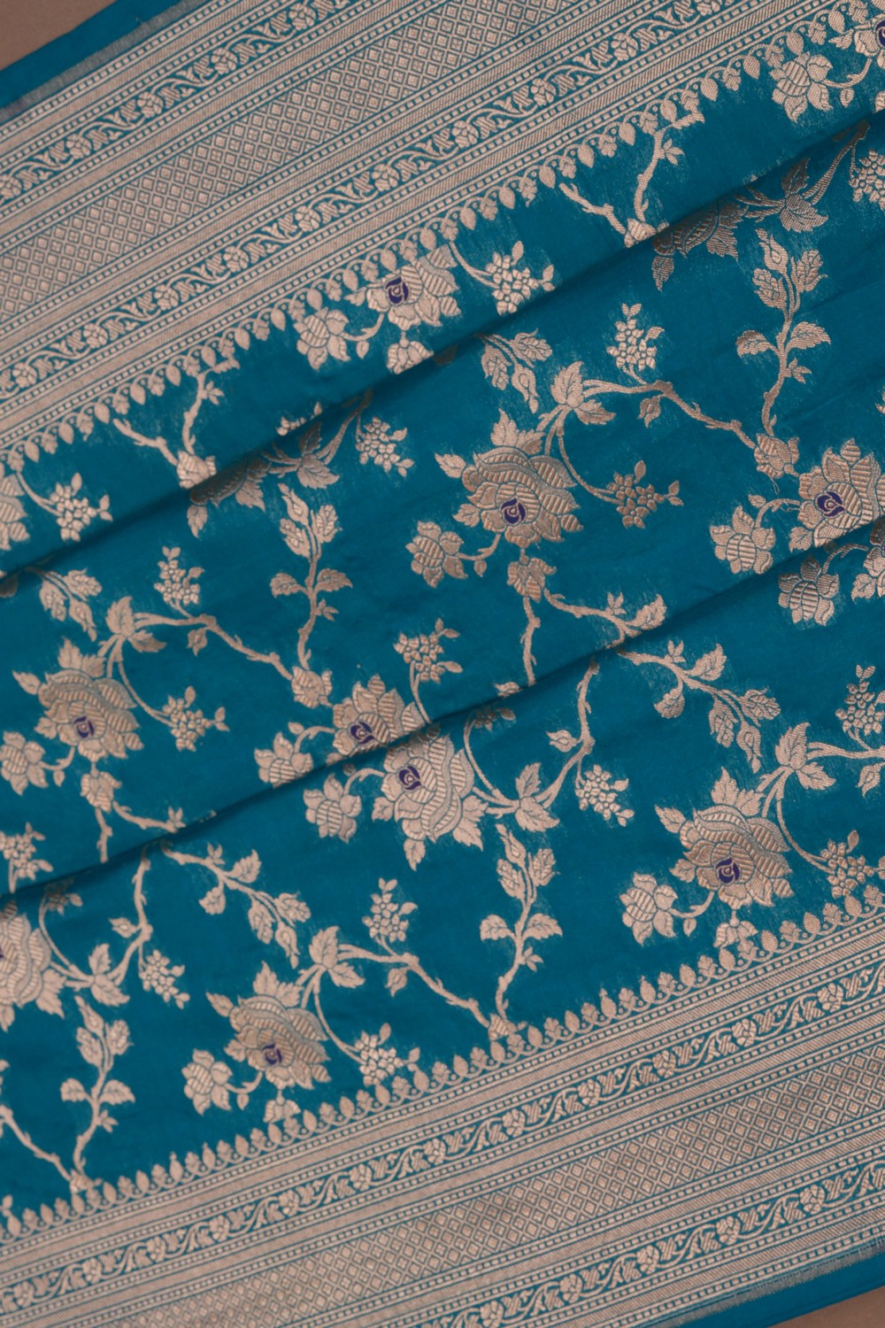 Image of Banarasi Katan Brocade Blue Saree