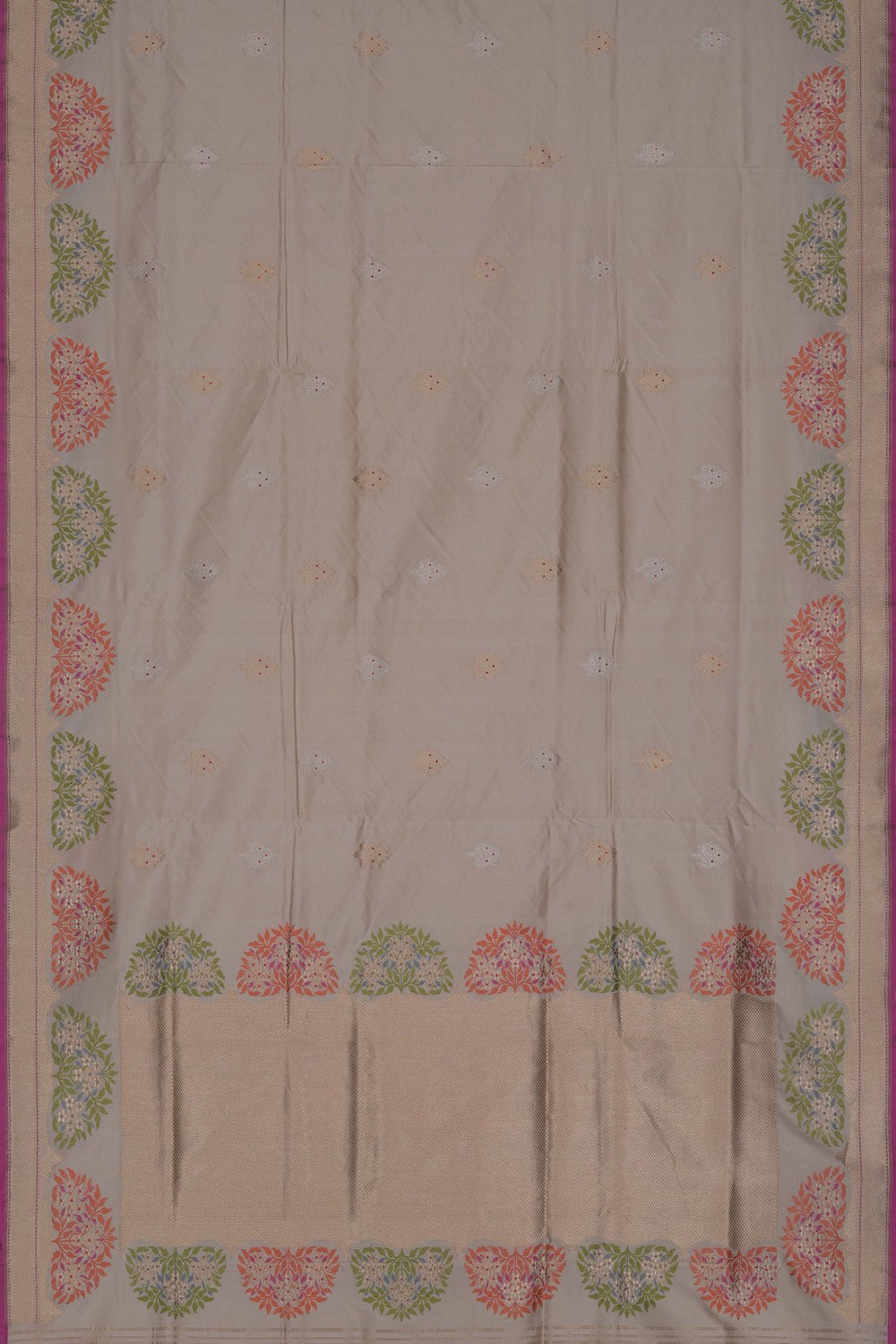 Image of Banarasi Katan Silk Off-White Saree