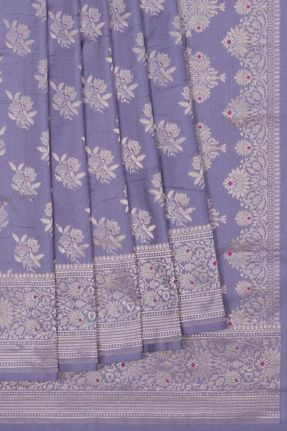 Image of Banarasi Katan Silk Grey Saree