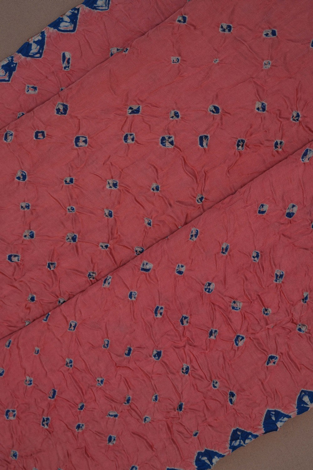 Image of Ajrakh-inspired Printed Bandhani Saree