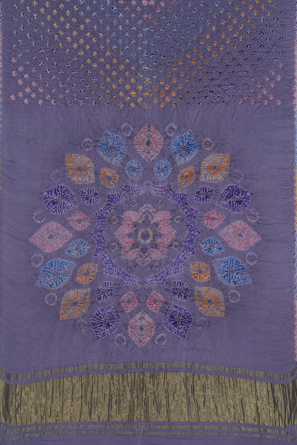 Image of Shibori-inspired Printed Bandhani Saree