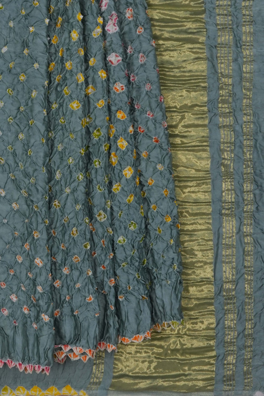 Image of Shibori-inspired Printed Bandhani Saree