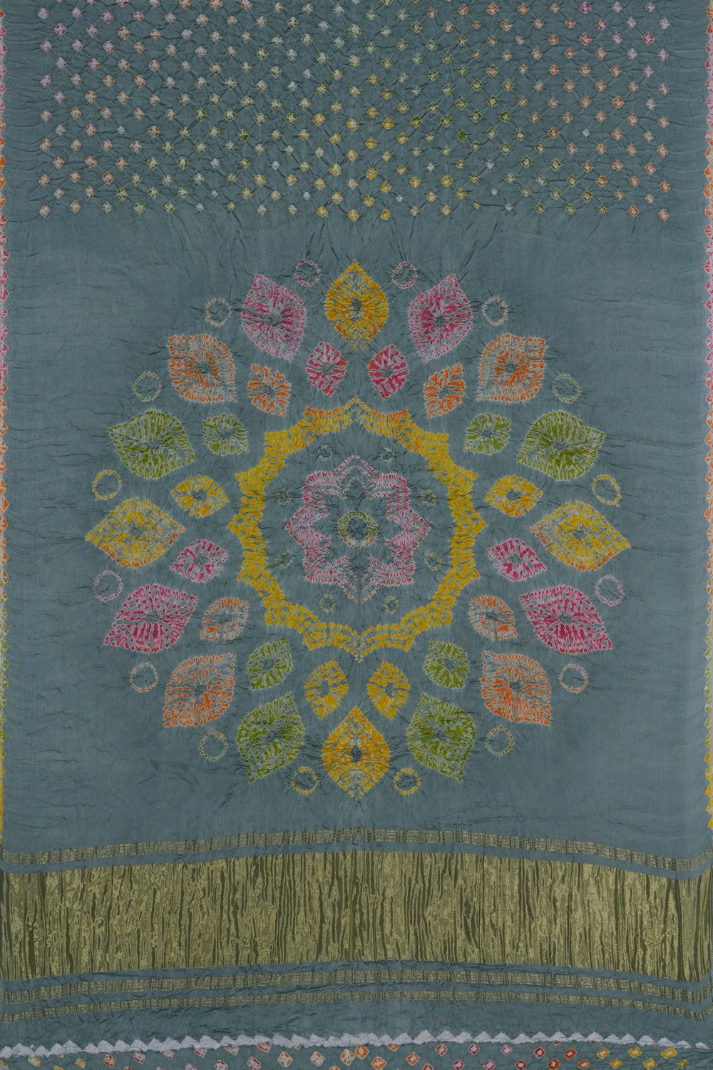 Image of Shibori-inspired Printed Bandhani Saree