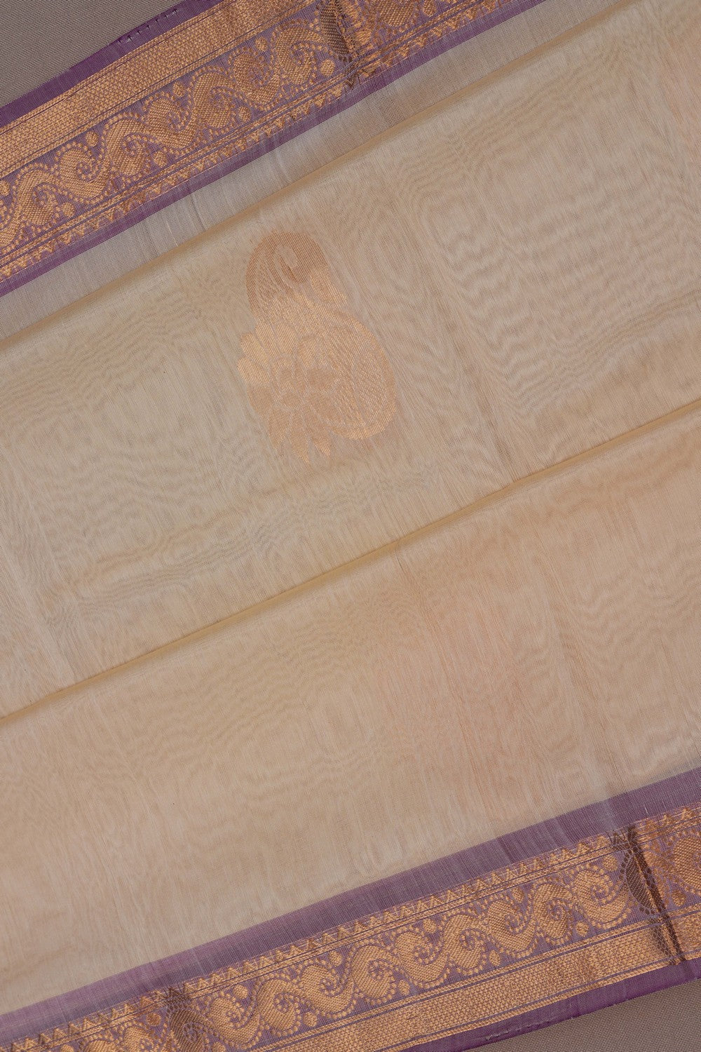 Image of South Cotton-Silk Off-White Saree