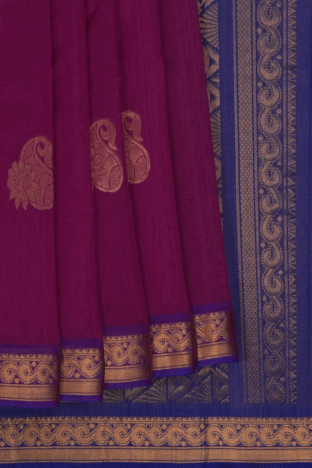 Image of South Cotton-Silk Magenta Pink Saree