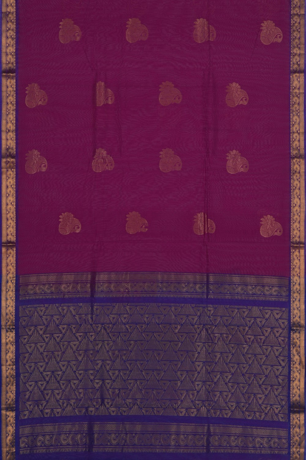 Image of South Cotton-Silk Magenta Pink Saree