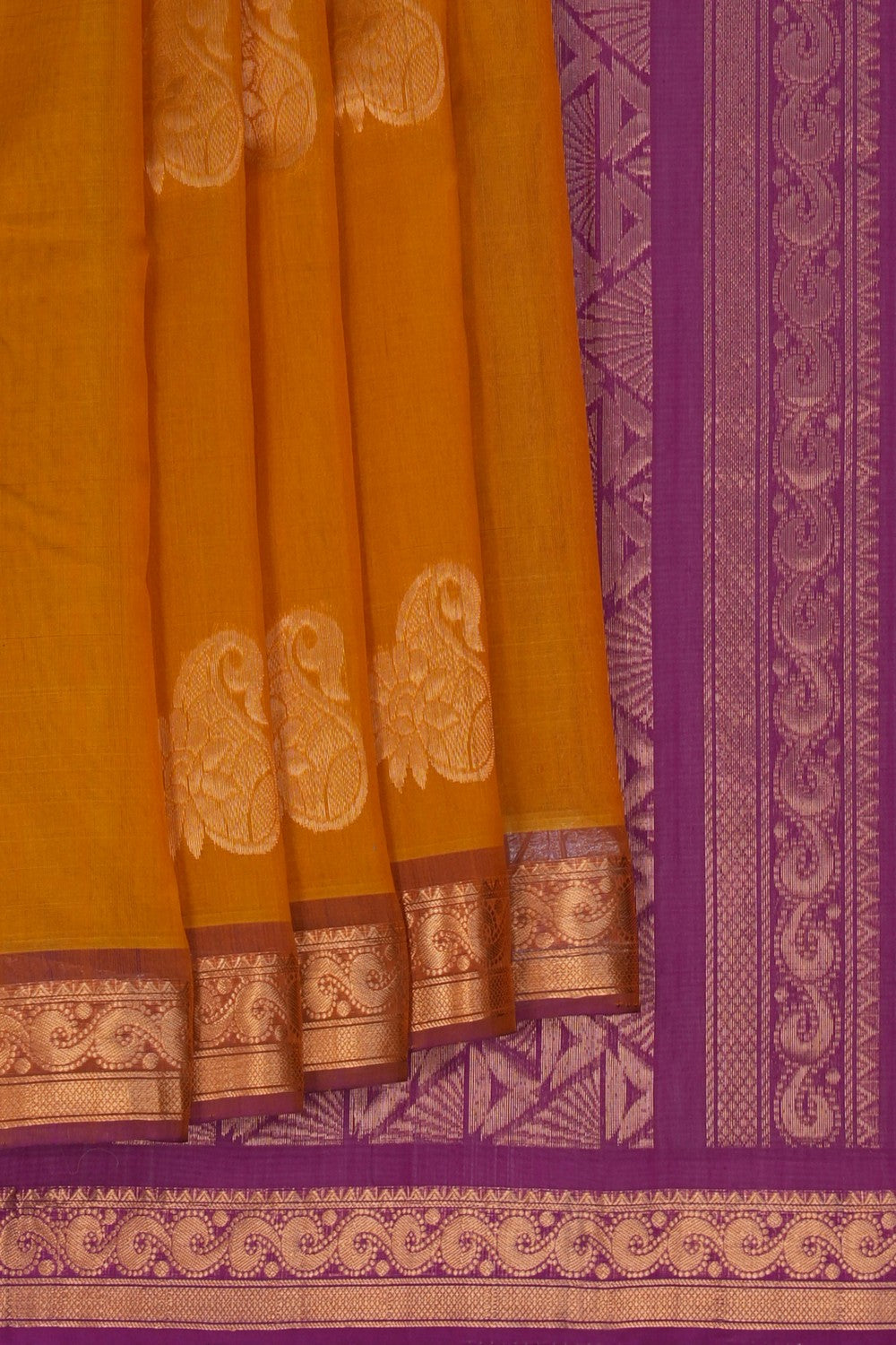 Image of South Cotton-Silk Mustard Saree