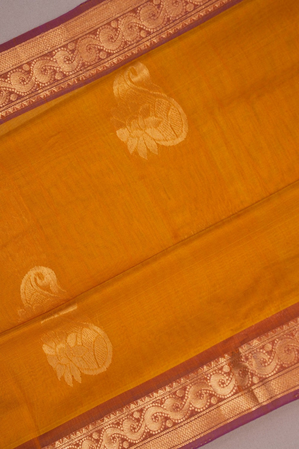 Image of South Cotton-Silk Mustard Saree