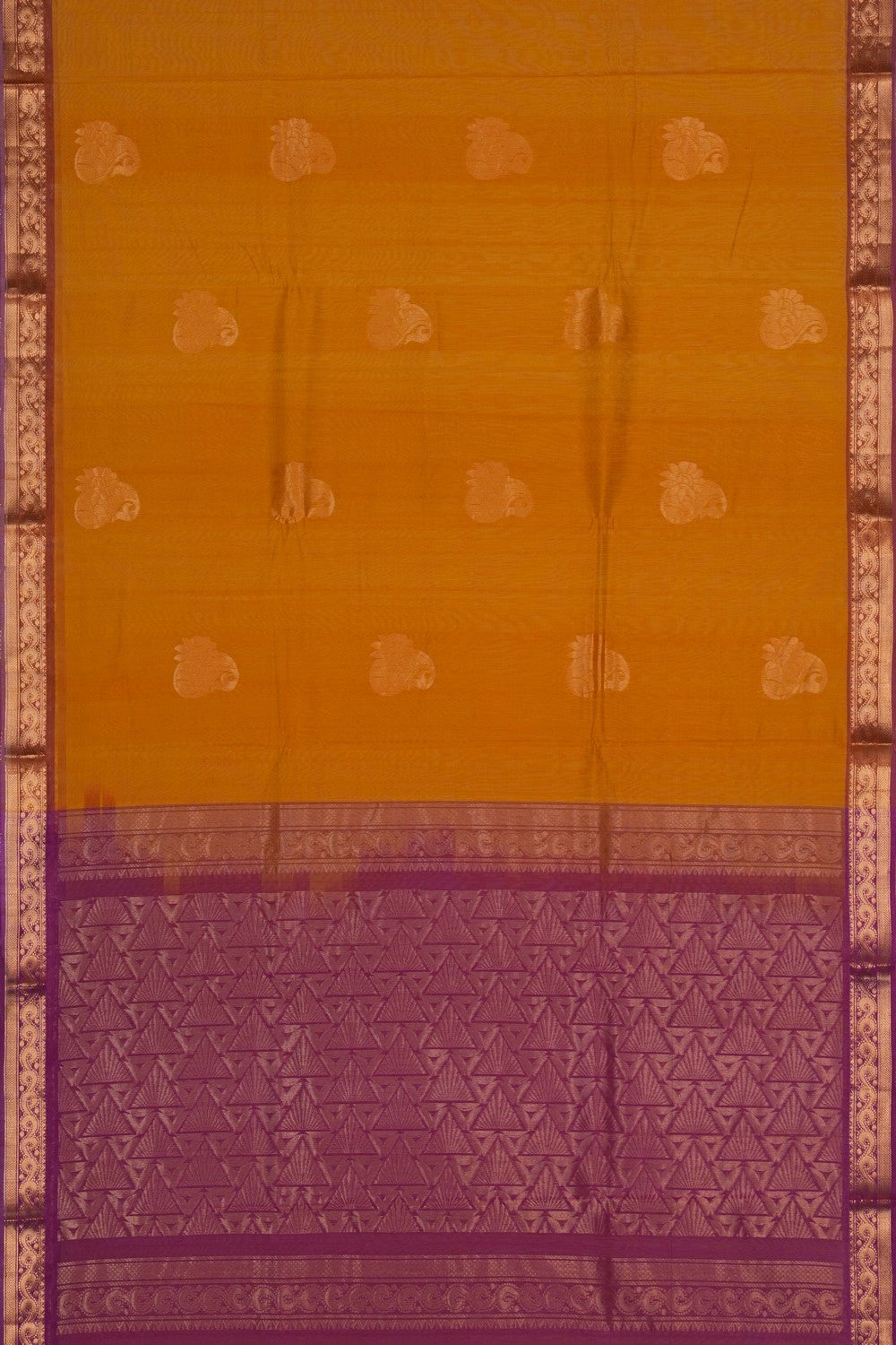 Image of South Cotton-Silk Mustard Saree