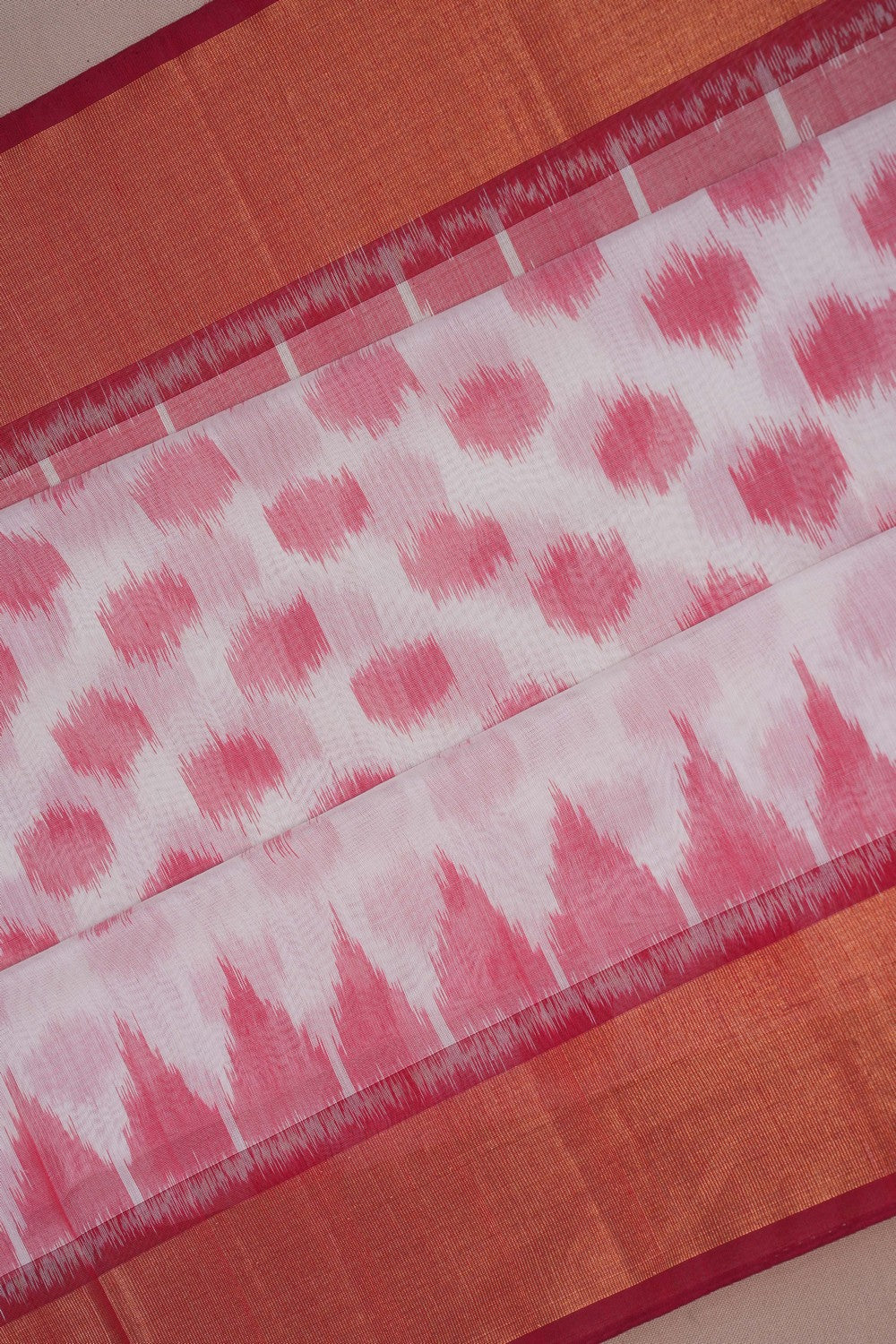 Image of South Cotton-Silk White Saree