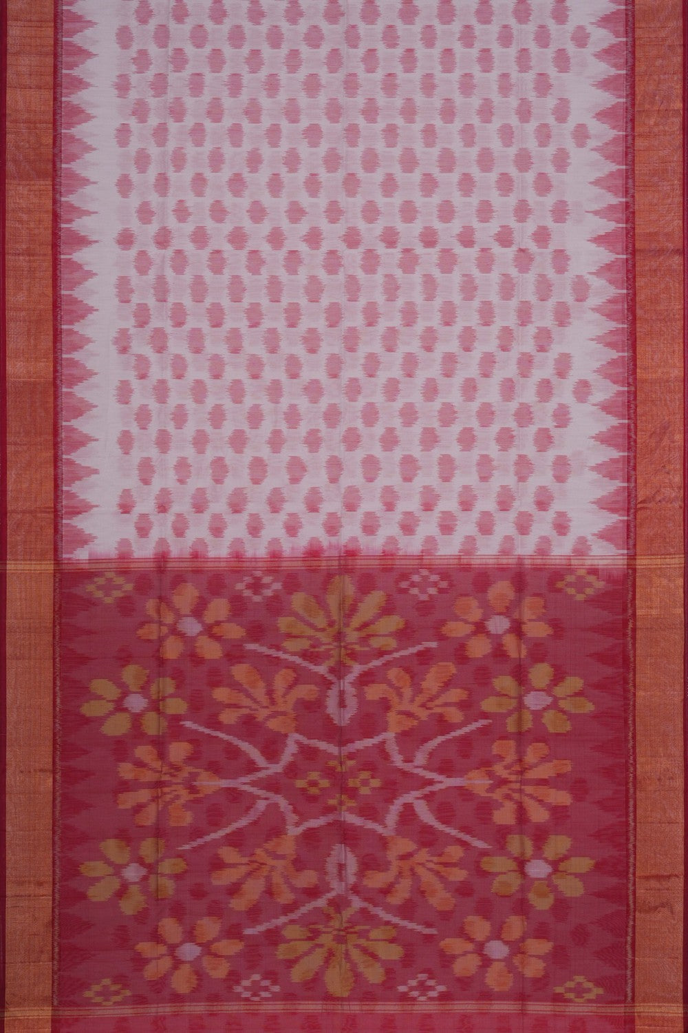 Image of South Cotton-Silk White Saree