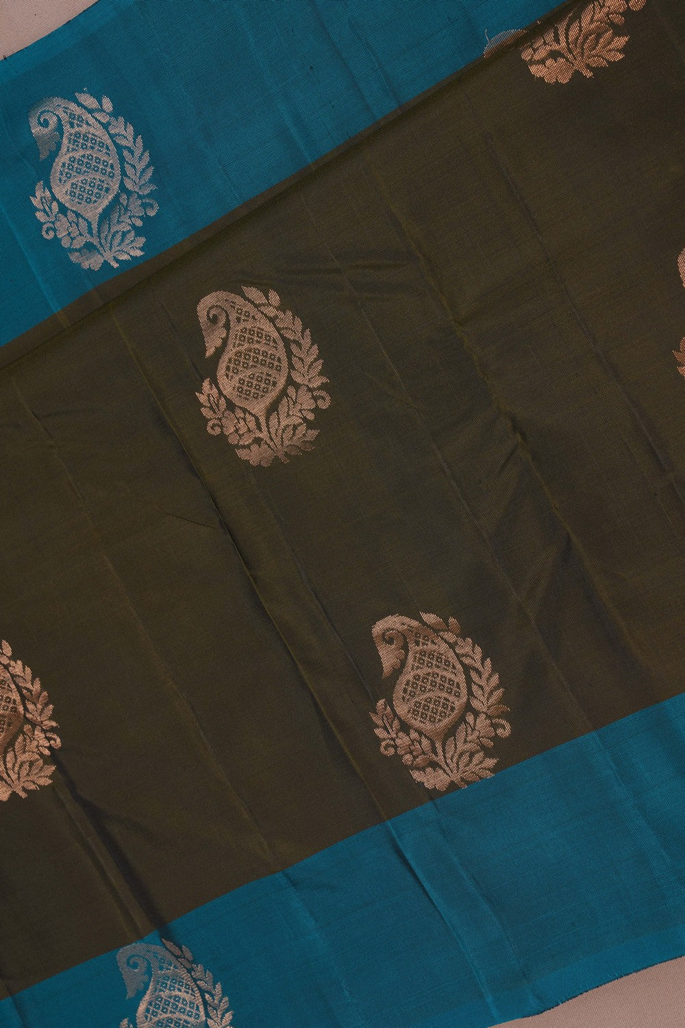 Image of South Silk Moss Green Saree
