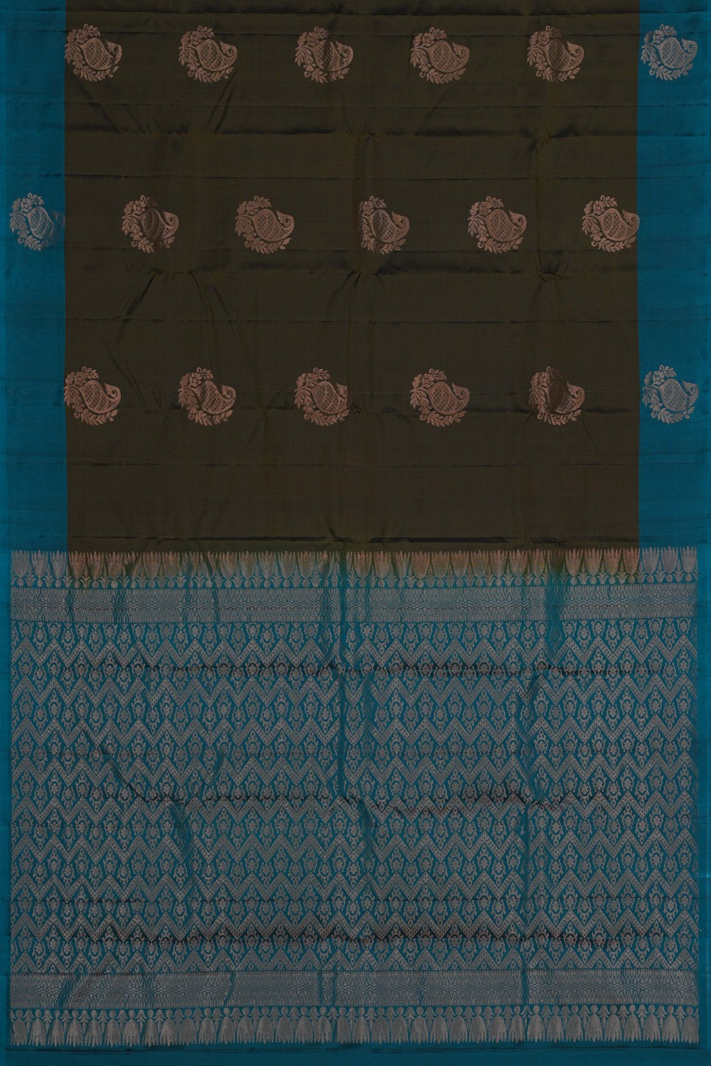 Image of South Silk Moss Green Saree