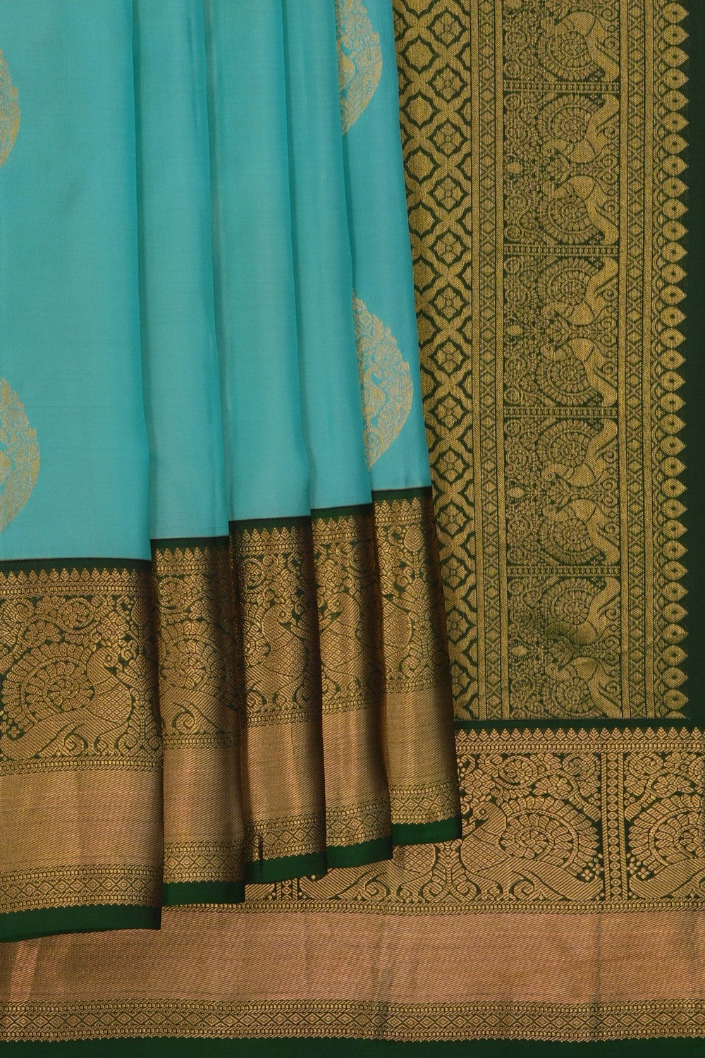 Image of South Silk Sea Blue Saree