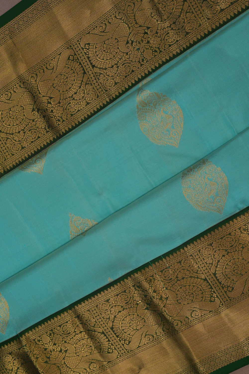 Image of South Silk Sea Blue Saree