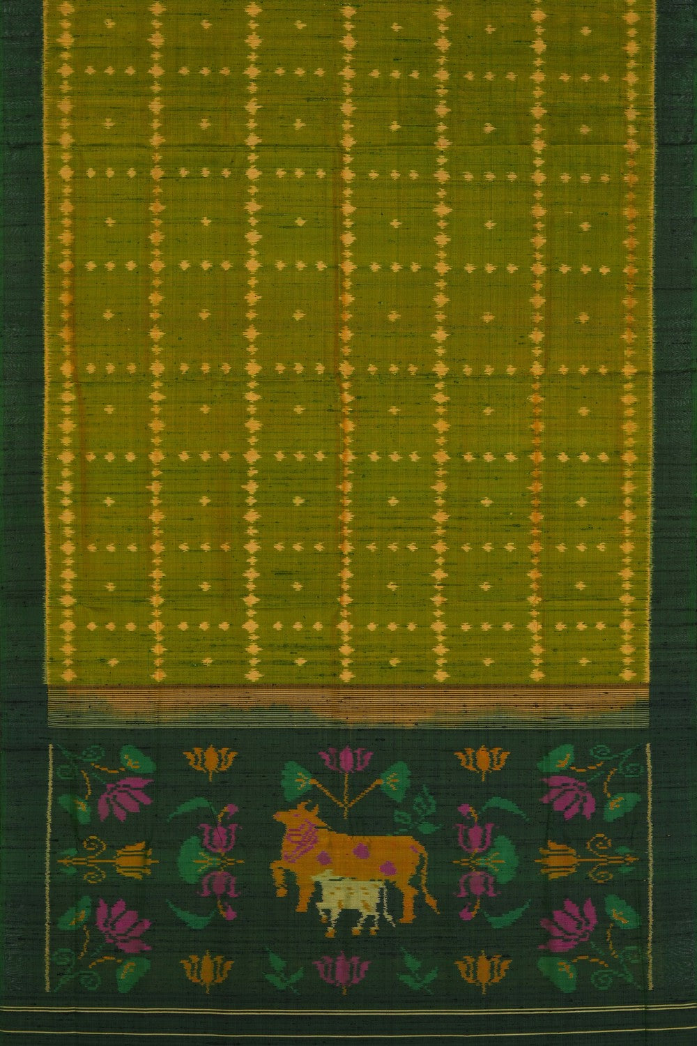 Image of Rajkot Silk Vibrant-Green Saree