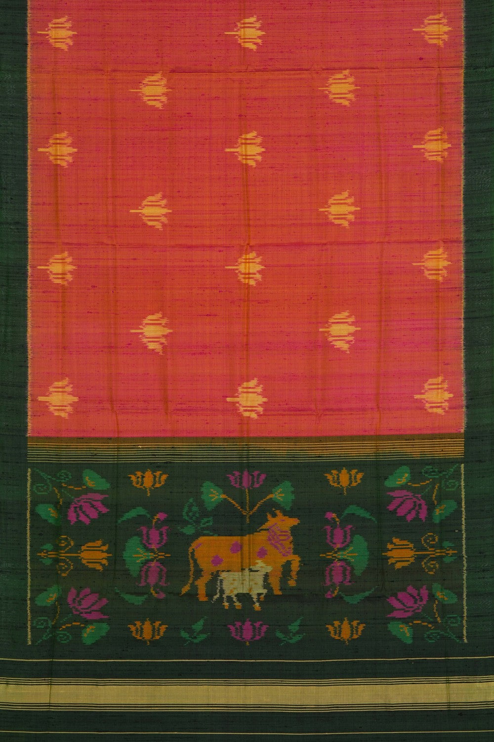 Image of Rajkot Silk Fuchsia-Pink Saree
