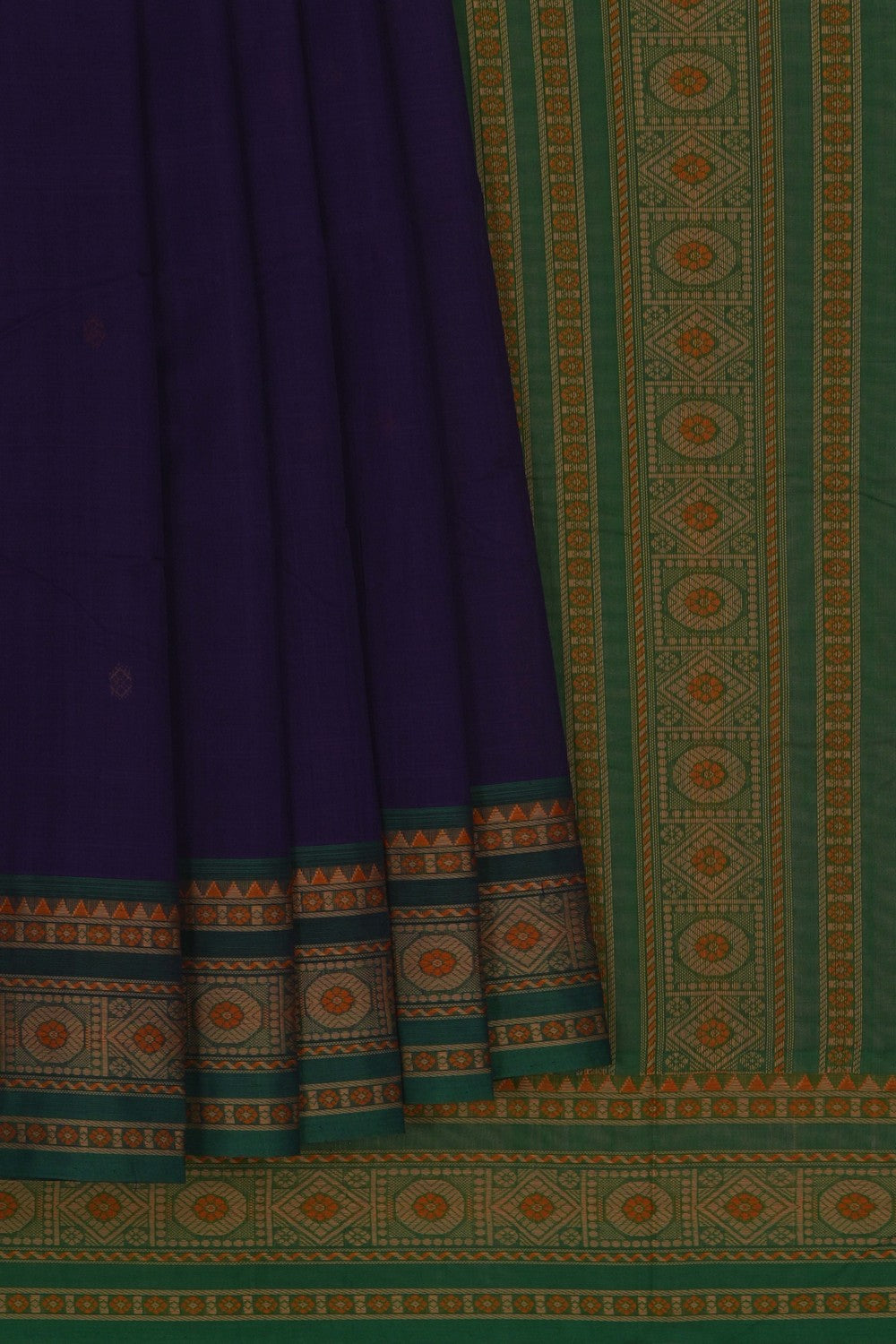 Image of Kanchi Cotton Purple Saree