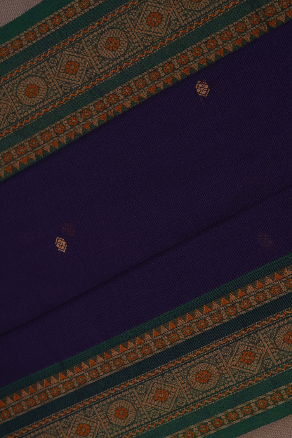 Image of Kanchi Cotton Purple Saree