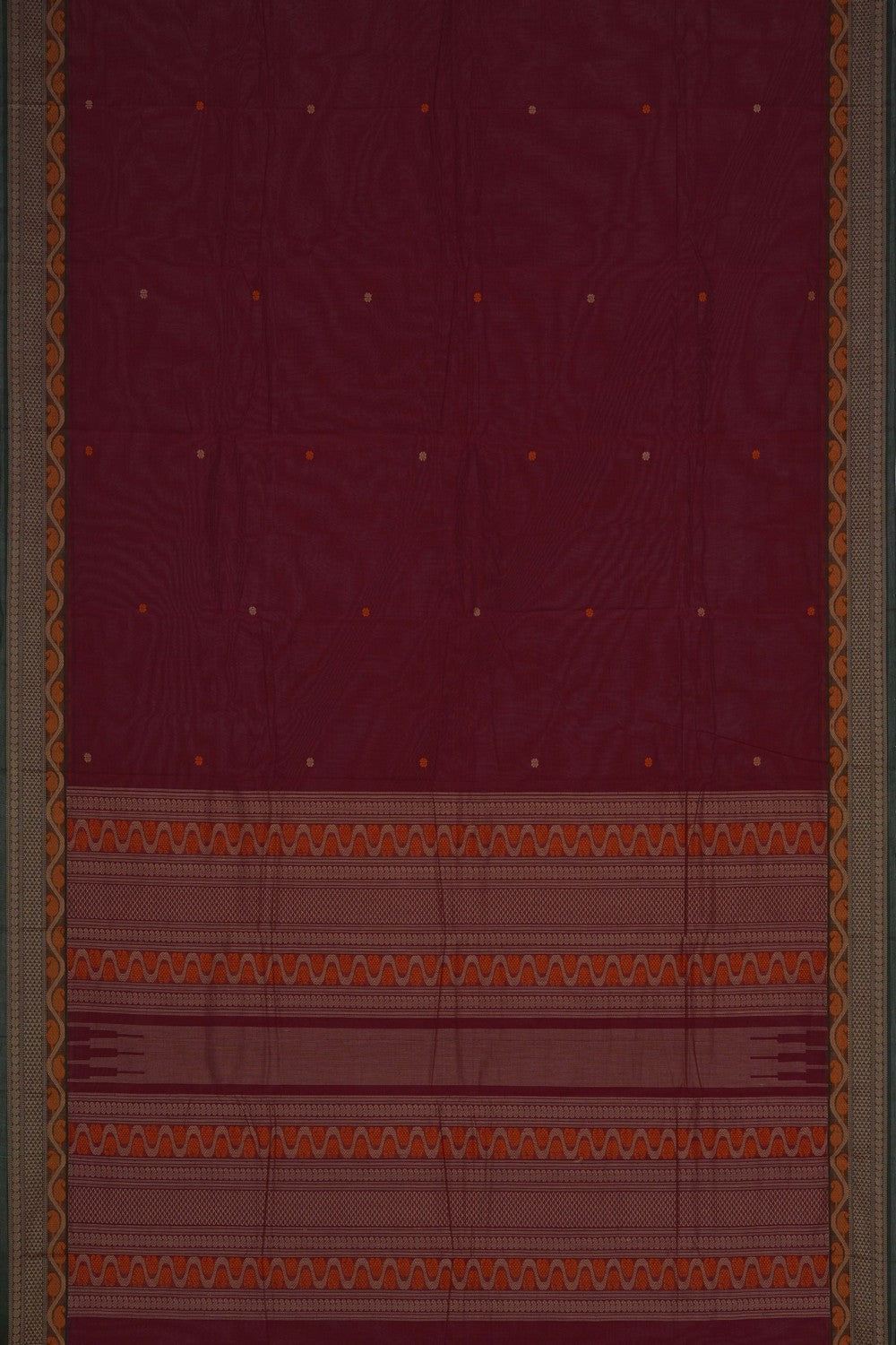 Image of Kanchi Cotton Caramel Maroon Saree