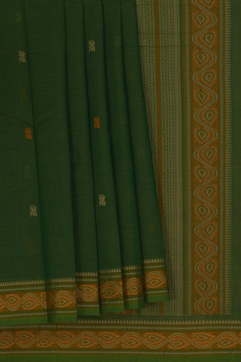 Image of Kanchi Cotton Green Saree