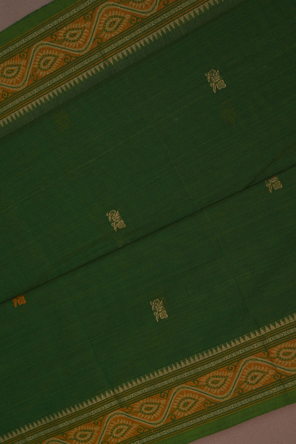 Image of Kanchi Cotton Green Saree