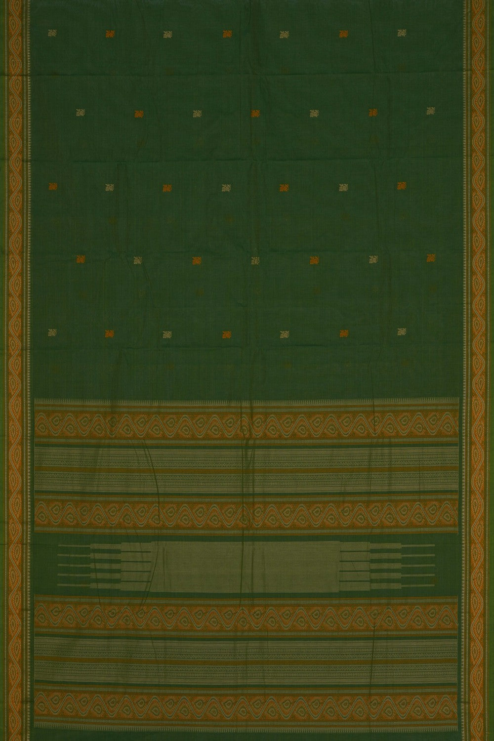 Image of Kanchi Cotton Green Saree