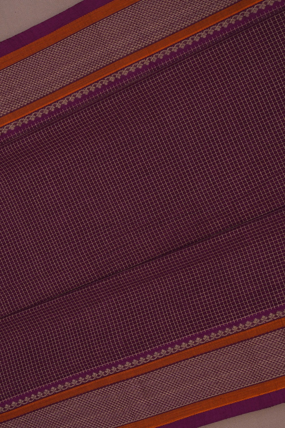 Image of Kanchi Cotton Kattam Purple Saree