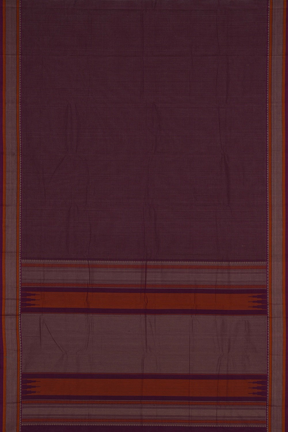 Image of Kanchi Cotton Kattam Purple Saree