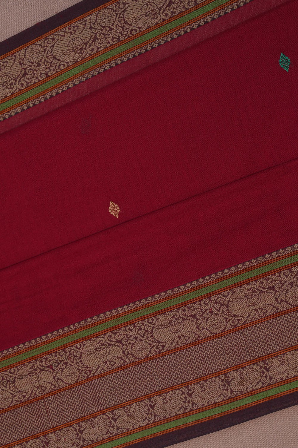 Image of Kanchi Cotton Red Saree