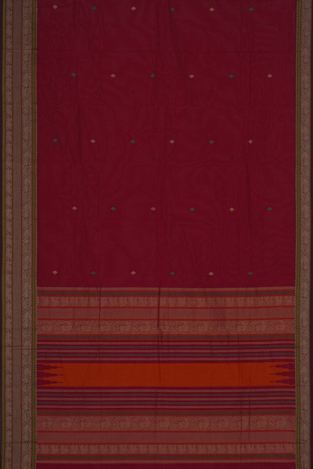 Image of Kanchi Cotton Red Saree