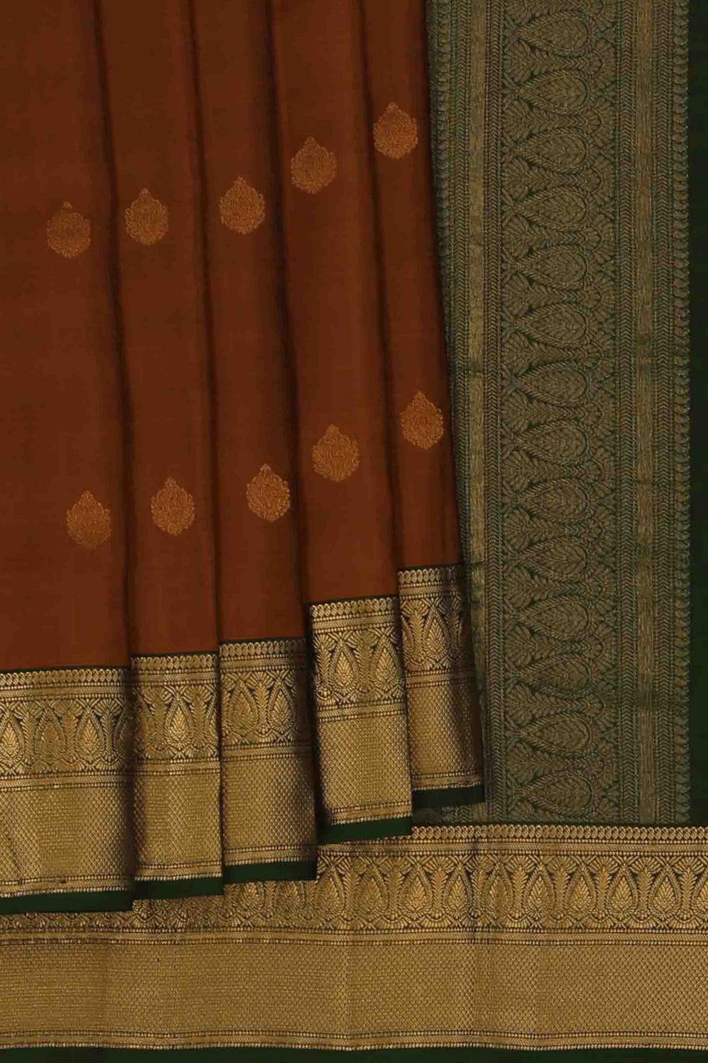 South Silk Rust-Orange Saree